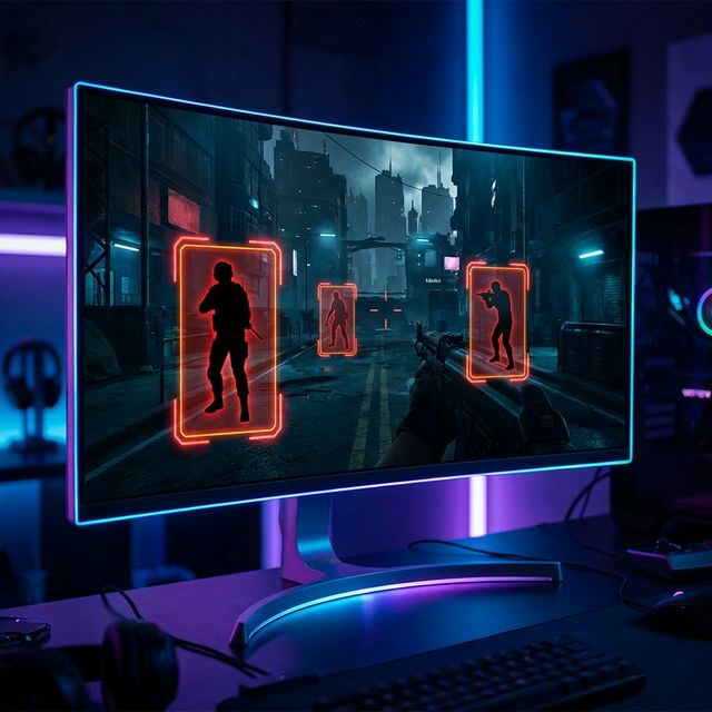 Monitor gamingowy z włączonym nakładaniem AI