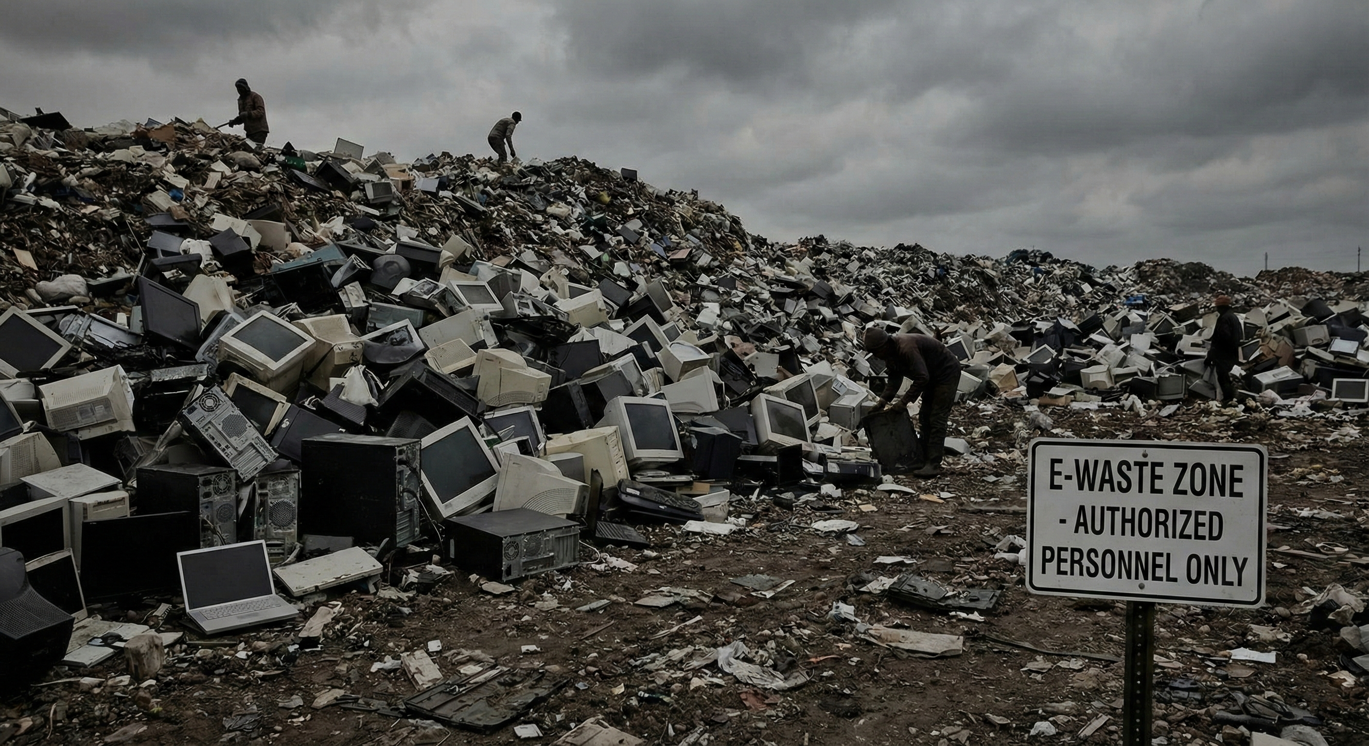 Góra elektrośmieci - starych laptopów