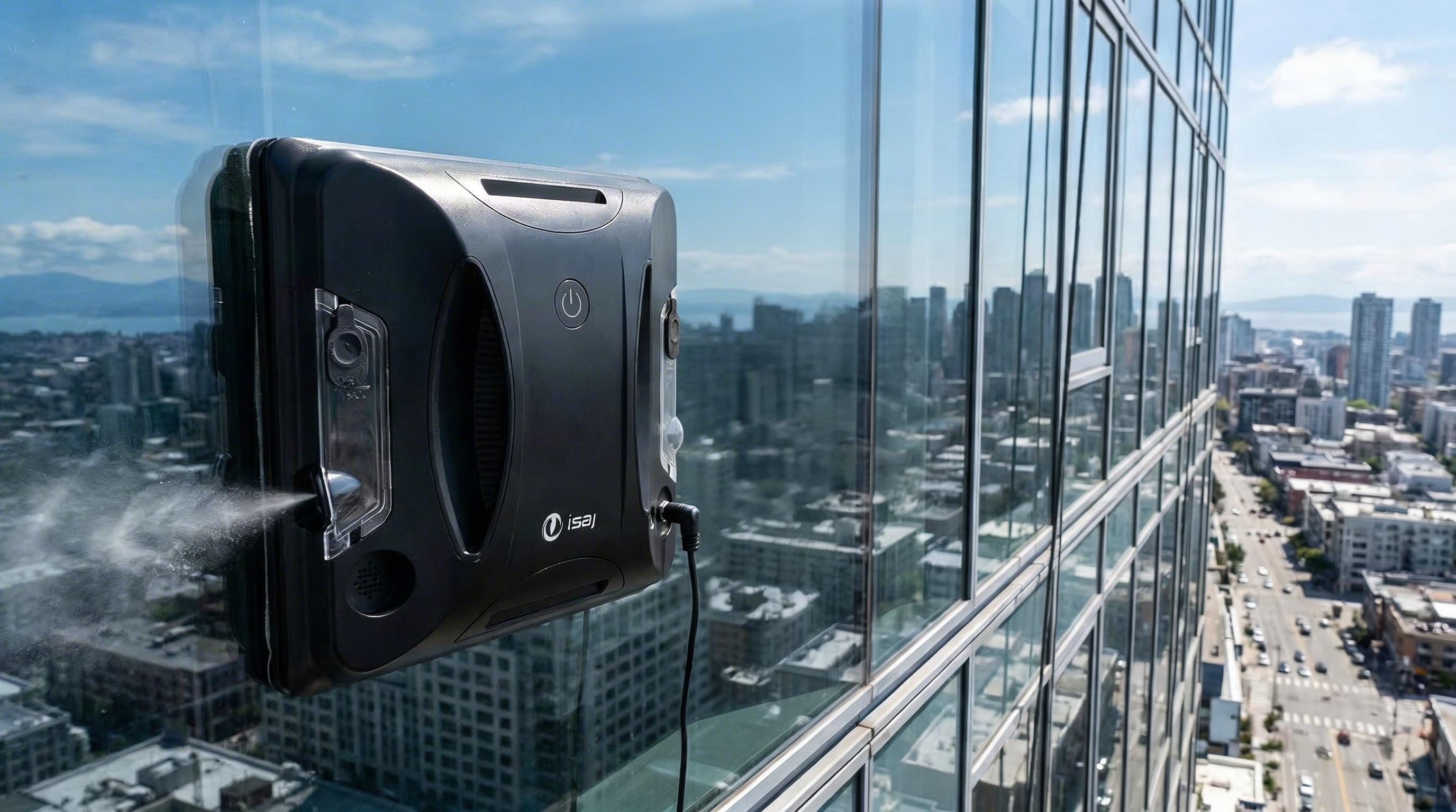 Praca robota ISAJ V1 w rogach okien